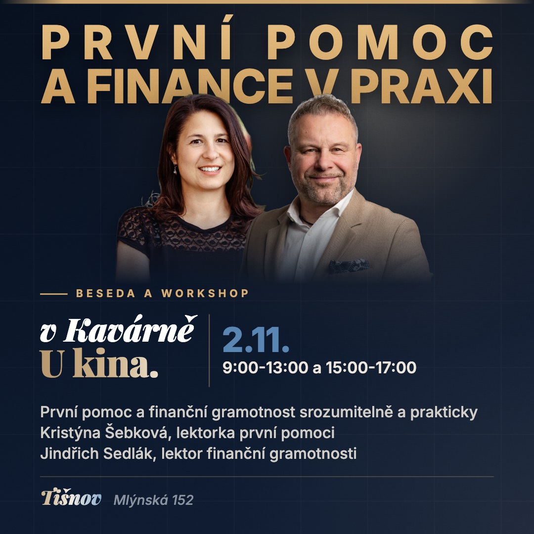 Plakát akce První pomoc a finance v praxi