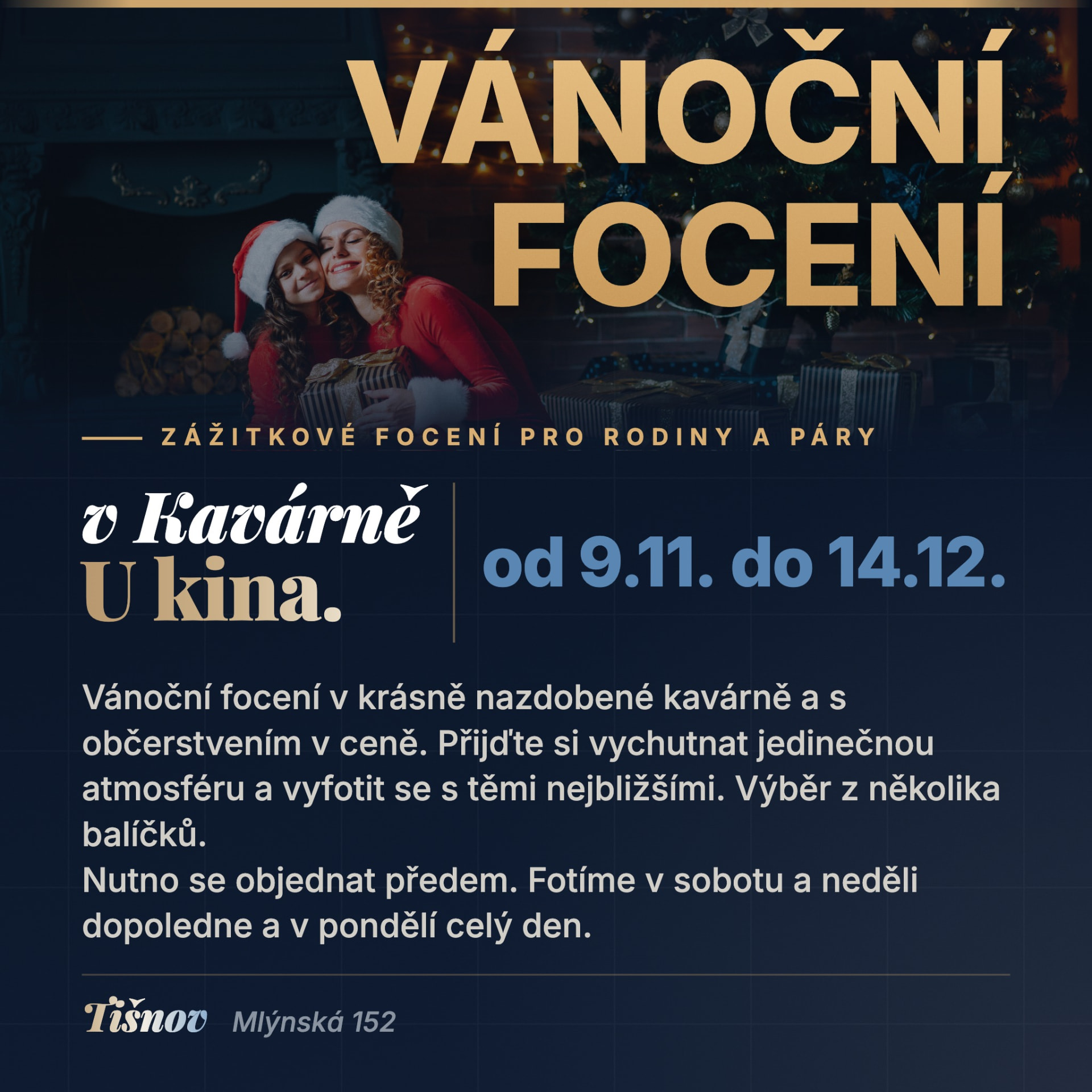Plakát akce Vánoční zážitkové focení